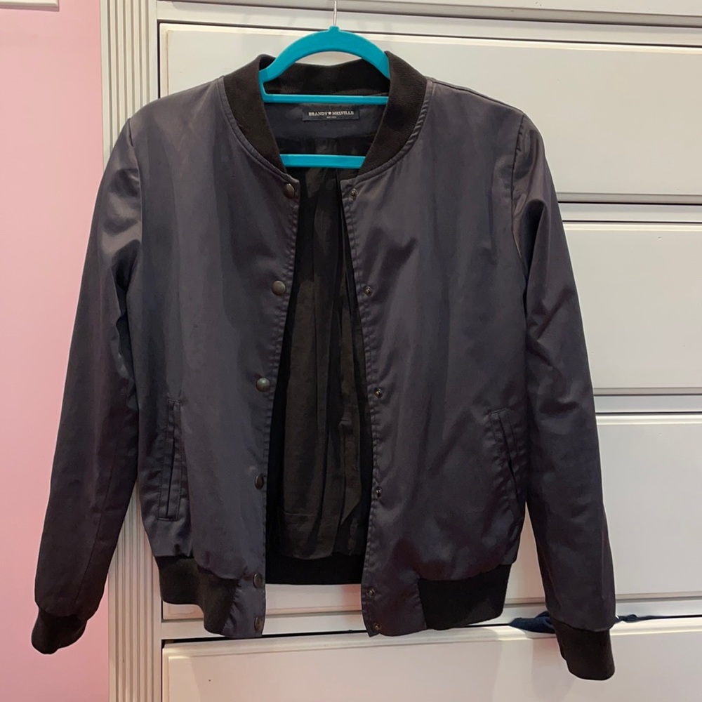 Brandy Melville black bomber jacket